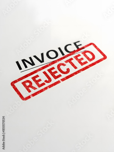 Rejected invoice document with red stamp