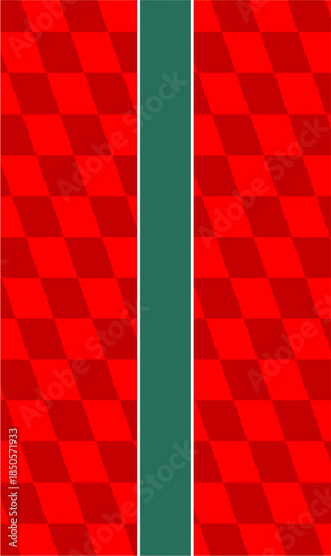 A GEOMETRIC DIAMOND PATTERN THAT CREATES AN OPTICAL EFFECT OF DEPTH OR THREE-DIMENSIONALITY, AS IF THE SURFACE WERE TEXTURED OR HAD FOLDS