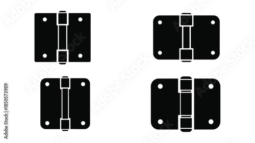 Four black hinge designs arranged in a grid a striking silhouette