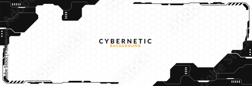 Abstract Modern Tech Background Minimal Geometric Circuit Pattern in Black