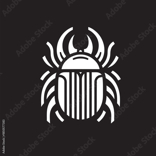 beetle icon on dark background. vector illustration. eps 10