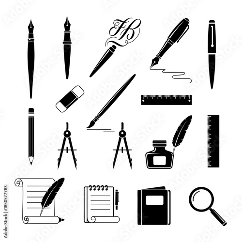 Elegant stationery collection perfect for design, education and creative projects, originally a scalable graphic, perfect for any project requiring precision