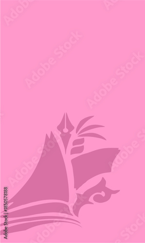 SAILBOAT PATTERN A STYLIZED REPRESENTATION OF A SHIP ON THE WAVES THAT LOOKS UNIQUE