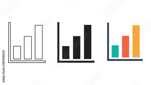 Bar Graph Icons Different Colors