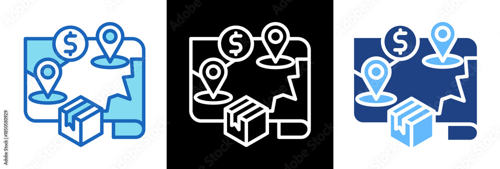 Fototapeta premium Free Trade Zone triplestyle icon