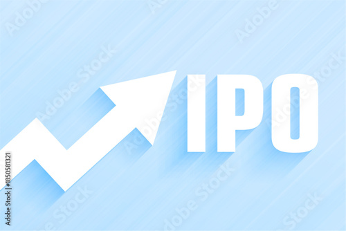 company ipo share launch concept background with growth arrow