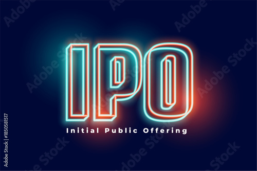 glowing ipo initial public offering background for corporate investment