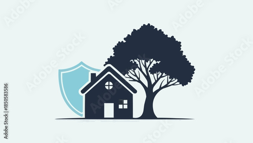 House and Tree Protected by Shield.