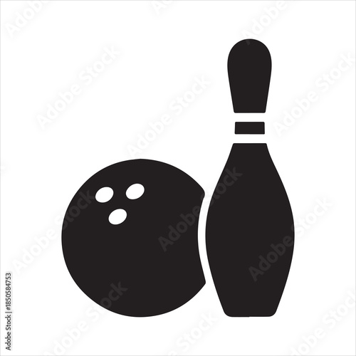 Classic bowling ball and pin icon symbolizing sports and competition