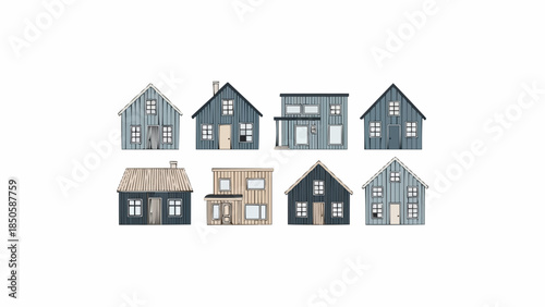 Collection of Diverse Architectural House Styles.