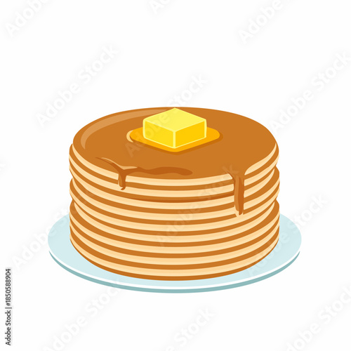 Stack of Pancakes with Butter and Syrup 1.