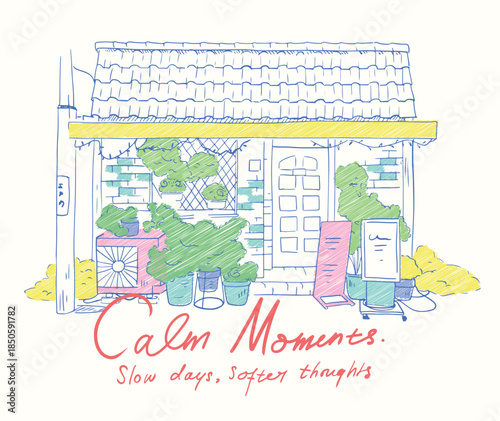 Cute Coffee Shop and Small Store Exterior Drawings. Store Front illustrations with a cozy, whimsical vibe. Perfect for branding, posters, social media, packaging, website design, and creative projects