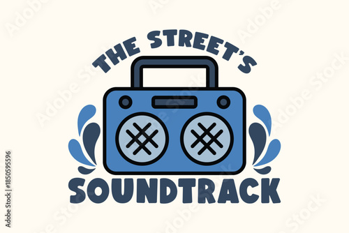 Retro Boombox Illustration for Music and Street Culture