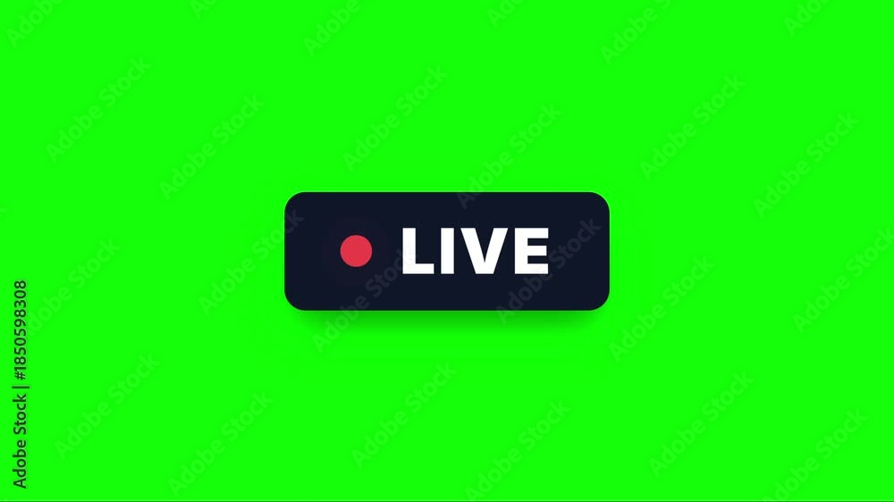 Live Button Video Minimalist Live Stream Recording Button with Red Glowing Indicator ...