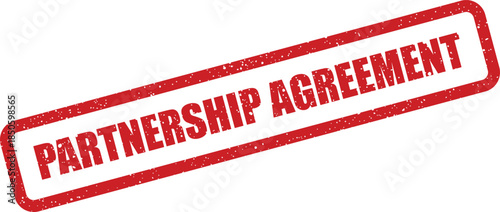 Grunge style rubber stamp impression showing Partnership Agreement for legal and contractual documentation