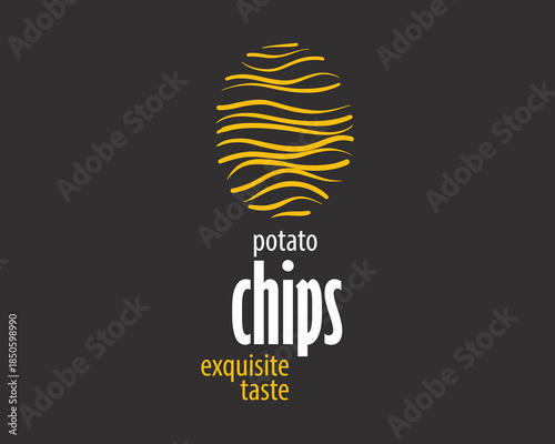 Vector hand-drawn potato chip logo