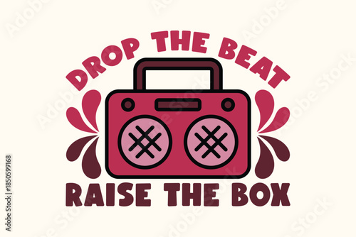 Classic Beats Retro Radio Boombox Illustration
