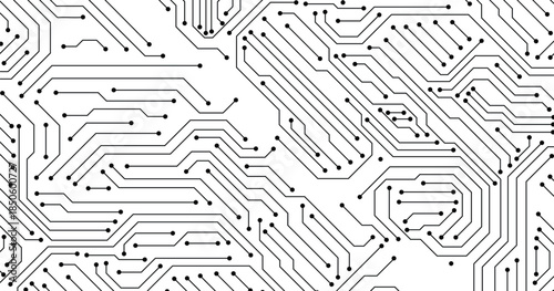 Circuit micro data network path lines illustration