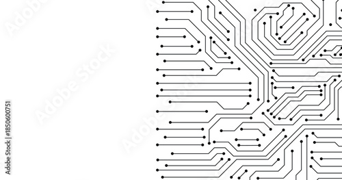Circuit micro data network path lines illustration