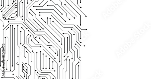 Abstract digital background with technology circuit board texture. Electronic motherboard illustration. Communication and engineering concept. Vector illustration. 