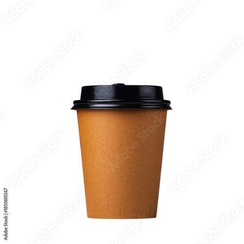 Wallpaper Mural Brown paper coffee cup with black plastic lid, isolated on transparent background, ideal for takeaway hot drinks, eco friendly, modern, and convenient for busy lifestyles Torontodigital.ca