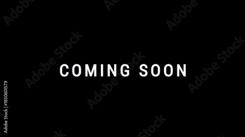 Coming Soon Glitch Effect Text Animation. futuristic cyberpunk style loading or teaser visual. 4K video.