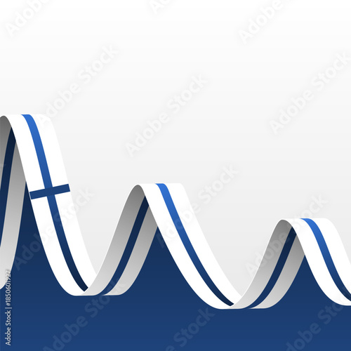 Finnish National Symbol Frame. Finland Flag Background Template.