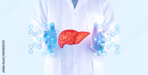 Quadro em tela Diagnosis of liver cirrhosis and chronic liver diseases