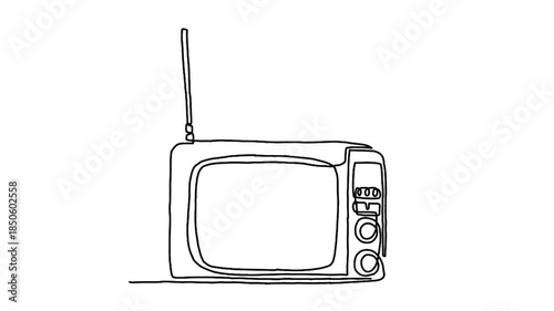 Continuous line animation of Retro TV