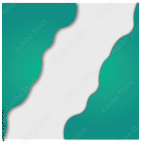 Modern minimalist abstract background featuring flowing white and teal organic shapes smooth curves soft shadows and clean composition ideal for creative design branding presentations posters web back