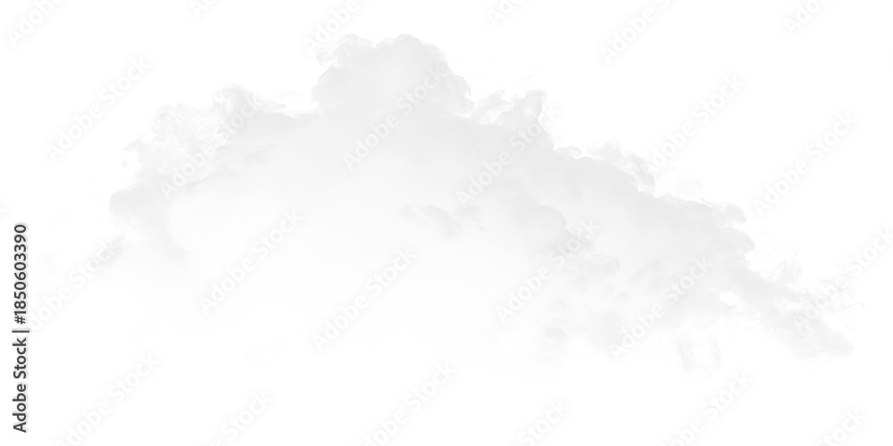 Obraz premium White cloud formation on a transparent background for use in various designs and projects