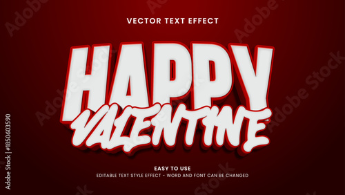 happy valentine editable text effect 3d