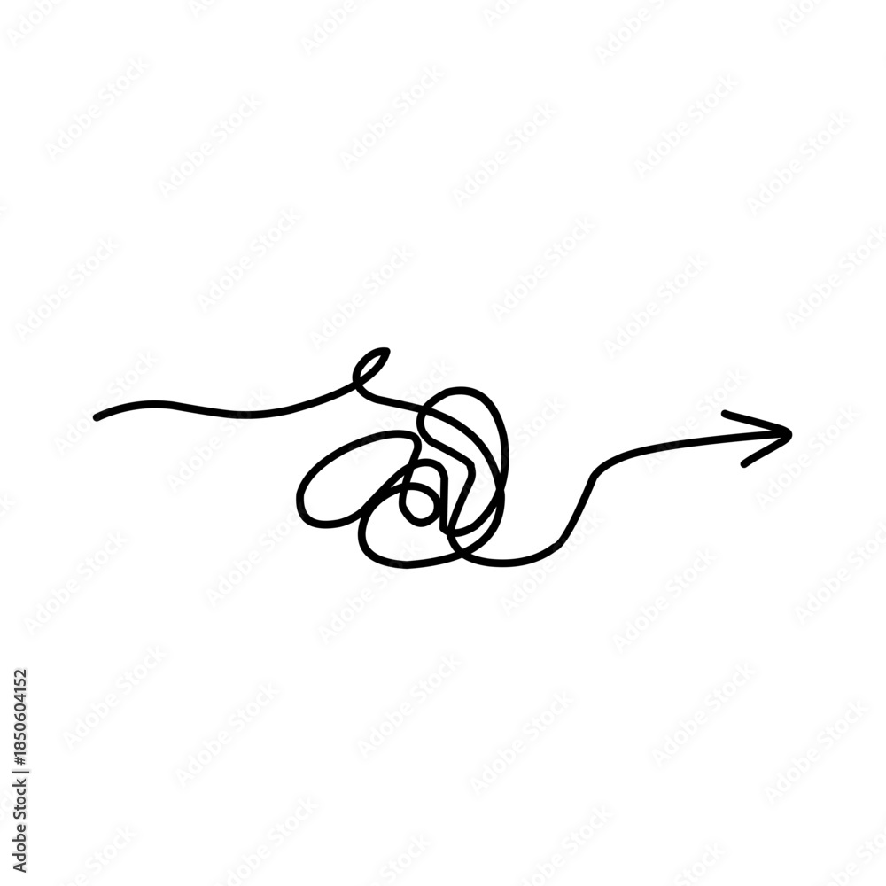 Obraz premium Tangle arrow line Doodle 
