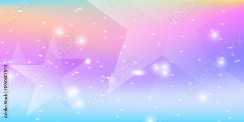 Pastel star glow fantasy universe hologram magic. Dream holiday hologram fantasy land beautiful blur object vector illustration background