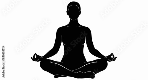Woman meditating in a peaceful pose.