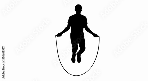 Person Jumping Rope Silhouette.
