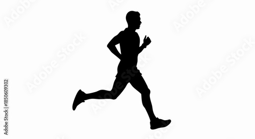 Silhouette of a runner in motion.