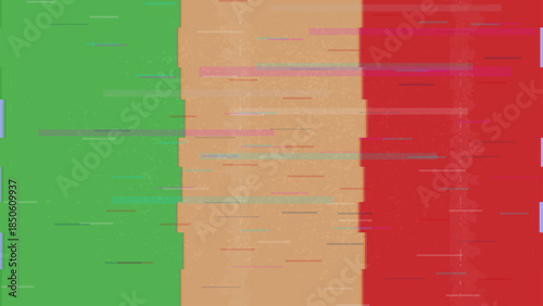Mali glitch flag vector, RGB split distortion, digital abstract video frame illustration