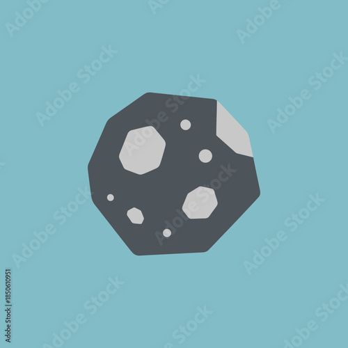 Asteroid with craters and irregular shape.
