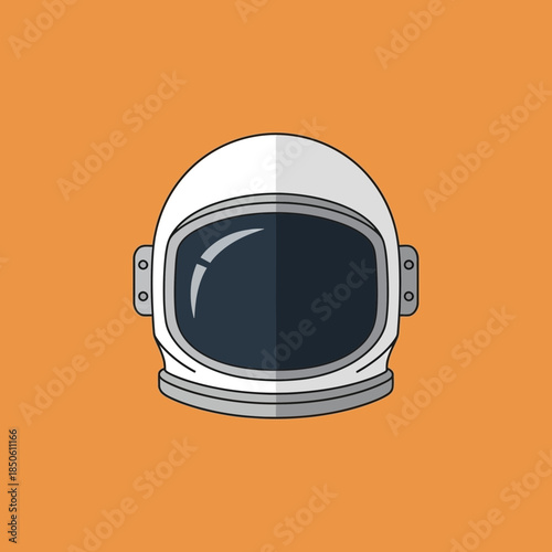 Astronaut helmet with dark visor and silver accents.