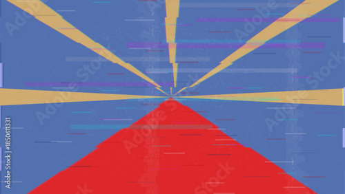 Reunion glitch flag vector, RGB split distortion, digital abstract video frame illustration