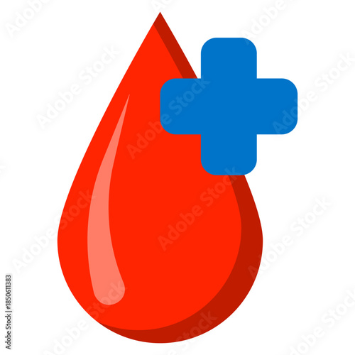 Blood Drop With Plus Symbol Icon
