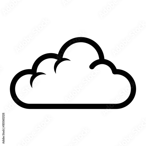 Simple cloud icon with bold outline against a white background.