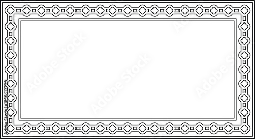Elegant rectangular frame with ornate border design Vector illustration