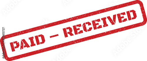 Official looking red rubber stamp signifying a payment has been made and goods or services received