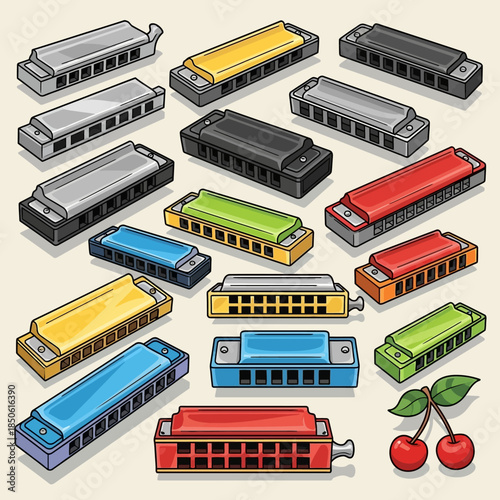 Colorful buses in various directions.