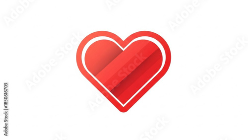Glossy Red 3D Heart Vector Illustration