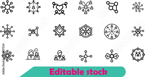 Black and white network and connection with editable stock banner