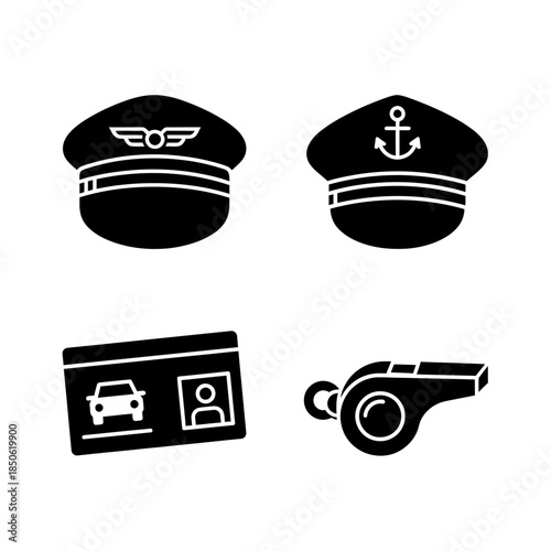 Collection of Uniform Accessories and Identification Symbols.