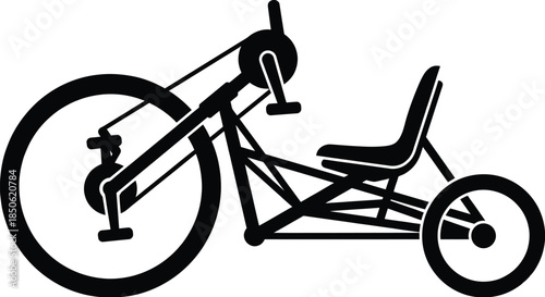 Handcycle Silhouette Vector | Adaptive Sports and Mobility Bike